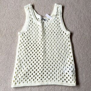 New Madewell open stitch sweater tank bright ivory xxs